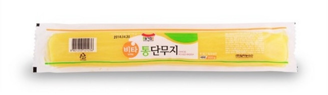 일미농수산 일가집 비타 통단무지 500g 12봉 1박스 팔뚝만한 단무지 일미 관단무지 낱개포장, 12개