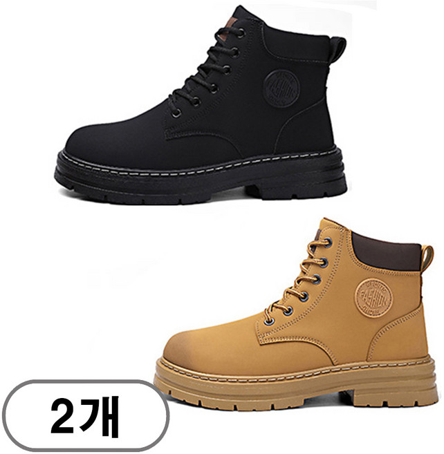 차쿠 1+1(2세트) 남성 빈티지 워커 카고부츠 신발 통굽 하이탑 운동화 낚시 캠핑 전술 작업