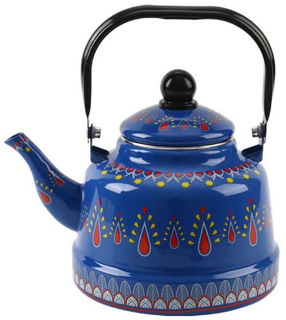 BLOWFISHFUGU 빈티지법랑주전자 법랑주전자 1리터 예쁜주전자 법랑주전자, 1개, 블루, 1100ml