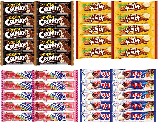 크런키바0개+빙빙바0개+스크류바0개+누크바0개, 1세트, 3.05L