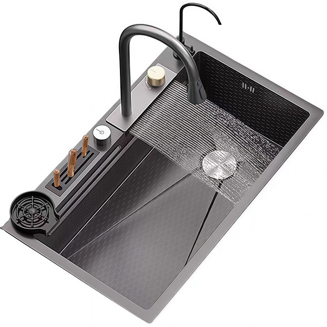 YAPOGI 스테인레스스틸 주방싱크대 교체 세트 사각 싱크볼, 1세트