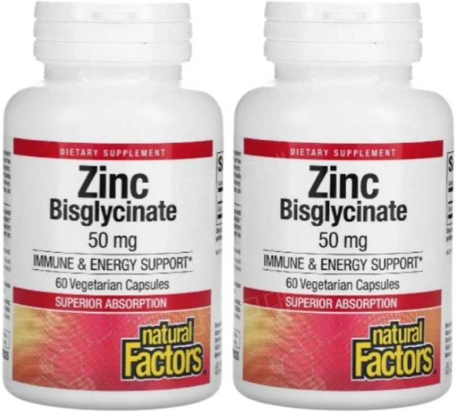 1+1 내추럴팩터스 아연 비스글리시네이트 50mg 60 베지 캡슐 징크 미네랄 글루텐프리, 2개, 60정 - 쿠팡
