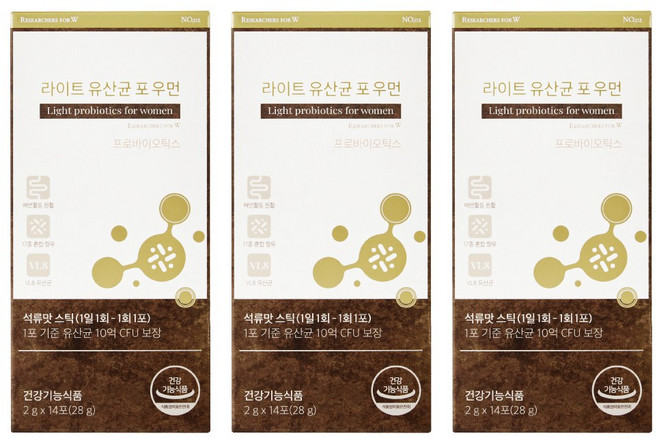 리서쳐스포우먼 라이트 유산균 포 우먼 프로바이오틱스, 28g, 3박스