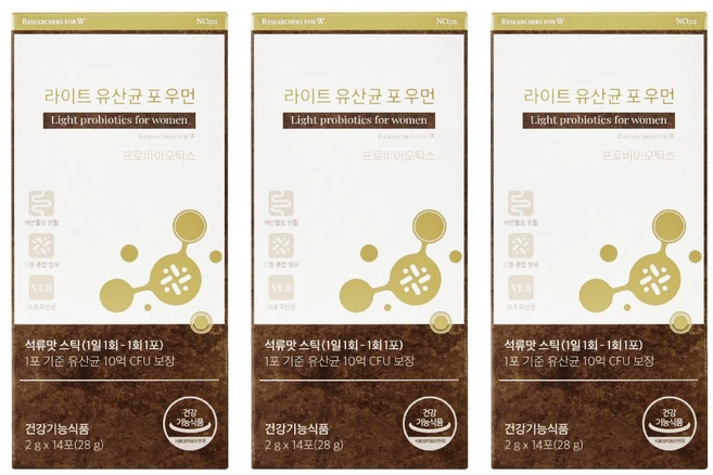 리서쳐스포우먼 라이트 유산균 포 우먼 프로바이오틱스, 28g, 3박스 - 쿠팡