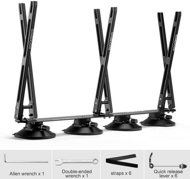 승용차자전거캐리어 자전거캐리어 rockbros 흡입 컵 휠 프레임 자전거 캐리어 car rack quick hub install mtb road bike universal, C 스타일, 1개