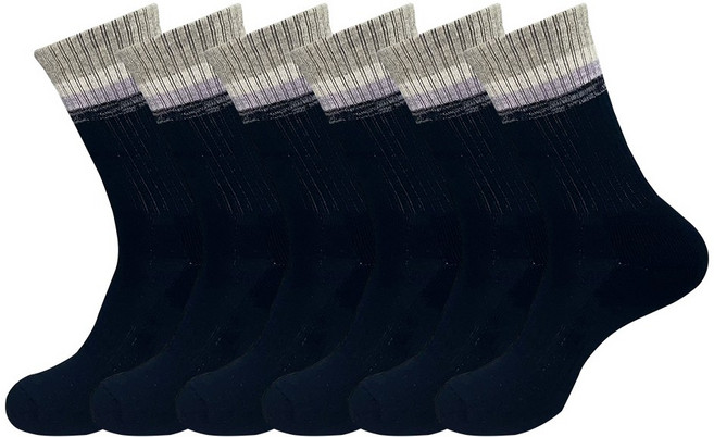 스위스밀리터리 남성용 장목 등산 양말 6켤레 SM-N02, 6개, 네이비