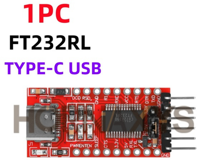 1-10PCS/FT232RL FTDI USB 3.3V 5.5V to TTL 시리얼 어댑터 모듈 아두이노용 FT232 프로 미니 포트 USB to TTL 232 미니 / 타입-C, [06] TYPE-C USB 1PC