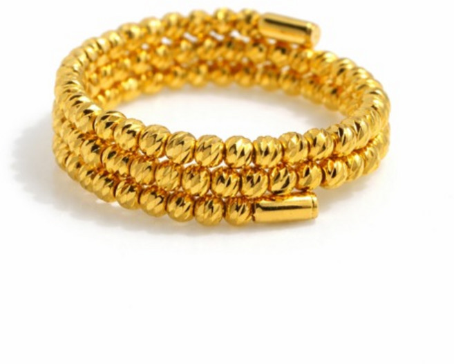 루이비쥬 24K 순금 커팅볼 텐션 레이어드 3줄 프리사이즈 반지+실버진주귀걸이+고급선물패키지