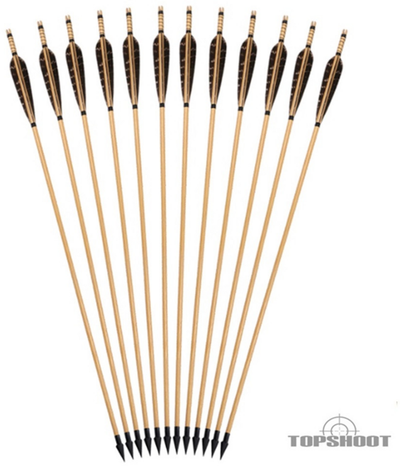 화살 양궁화살 화살촉 참나무화살 국궁 리커브보우 arrow 양궁용품 활쏘기 ::탑슈트 자체브랜드::, 검은깃 5발, 1개