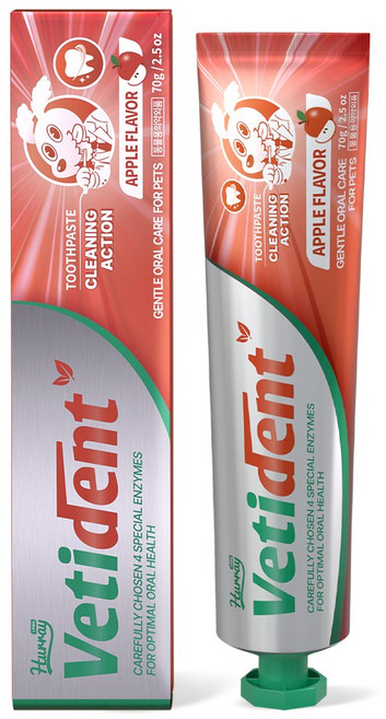 허레이 프로 베티덴트 바르는 치약 강아지 고양이 겔타입 입냄새 치석 효소 잇몸염증 제거 사과향, 1개, 70g