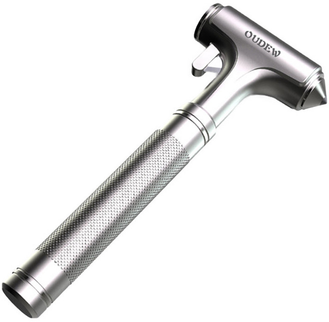 밀튼 119 차량용 비상탈출망치 비상용 안전벨트 절단기 탈출키트 비상용품 유리파쇄 커터, 119 비상탈출망치, 1개, 실버