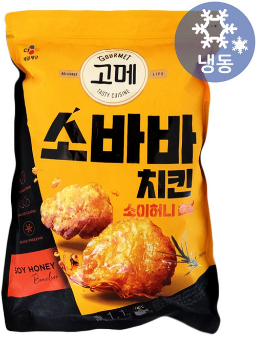 cj제일제당 간편 야식 안주 [고메 소바바치킨] 소이허니 순살 375g, 1.1kg, 2개