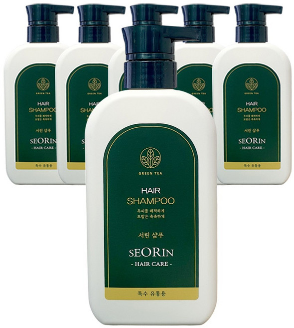 보습 한방 샴푸 녹차추출물 댕기머리 서린 샴푸 500ml, 6개