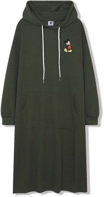 일루소 디즈니 로고 뒷짐 미키 후드티 롱 원피스