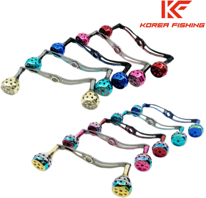 KF 초경량 베이트릴 더블 튜닝 핸들 노브 BDH 130mm 베이트릴 다이와 도요 시마노 바낙스 튜닝핸들 호환가능, 1개, 1-2 블루