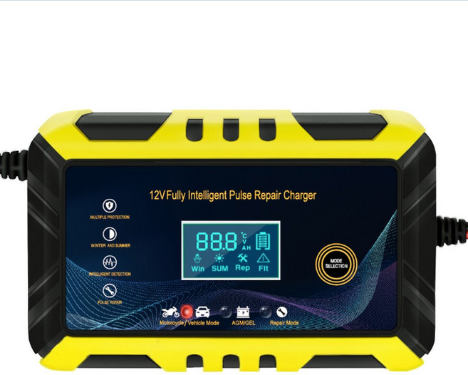 완전 자동 자동차 배터리 충전기 오토바이 납산 Agm 젤 8A 6A 펄스 수리 LCD