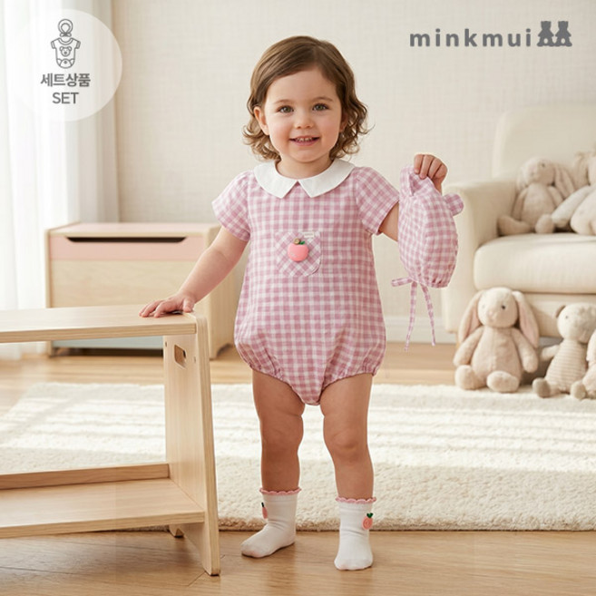 [밍크뮤]체크 쁘띠카라 바디수트SET_VI (3437067603)