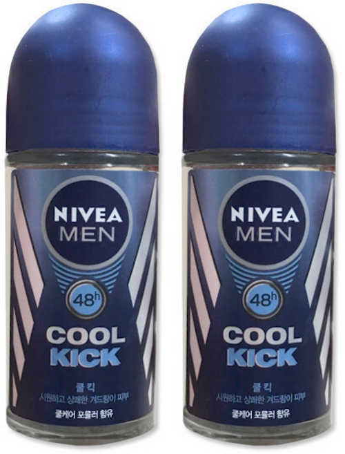 니베아 데오드란트 롤온 맨 쿨킥 50ml x2개, 2개