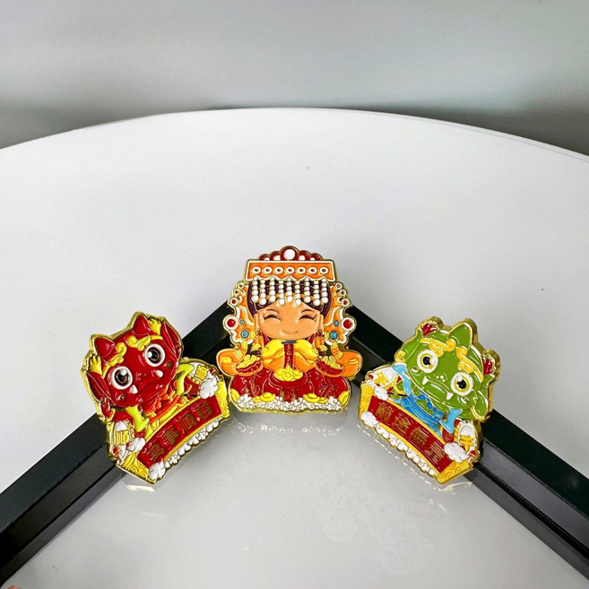 媽祖創意萌媽賜福胸針媽祖胸章套裝金屬徽章包包配件個性, 1套, 如圖
