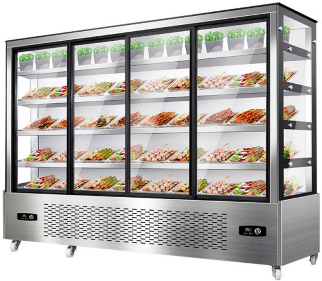 냉장쇼케이스 업소용 진열 냉장고 반찬 셀프바 해산물 마트 매장, 1500L 2.5m 선반+뒷판 냉각