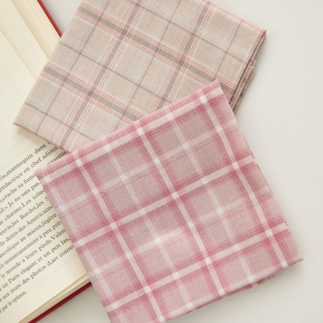 소프트 체크 손수건 2종 1세트