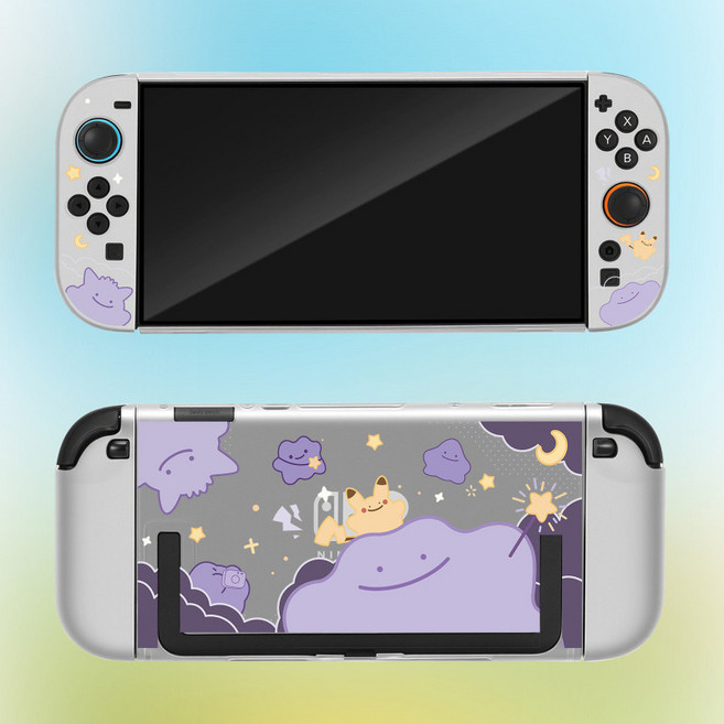 닌텐도 스위치2 포코피아 포켓몬스터 보호 케이스 세트 조이스틱 컨트롤러 보호용 메타몽 커버 Switch2, 1개, 4_NS2-포코피아 실버 케이스, 단일 모델