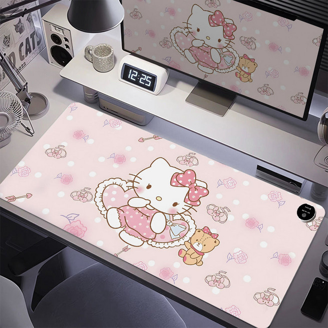 YAPOGI 산리오 사무실 스마트 디지털 온열 데스크 마우스 매트 타이머 자동 스톱 온열패드, 1개, 옵션E