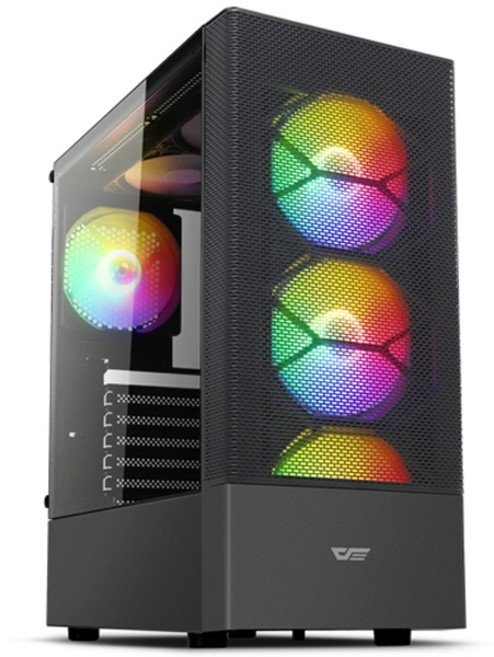 darkFlash DK200 RGB 강화유리 블랙 미들타워 케이스, 선택하세요, 1개