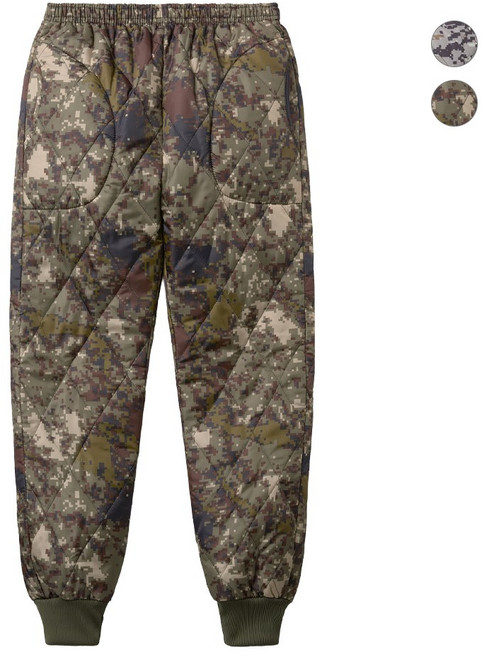 모니즈 L~3XL 모자이크 깔깔이 바지 팬츠 빅사이즈 방한복 군용 내피 겨울 방한 작업복 솜 경량 KKA612