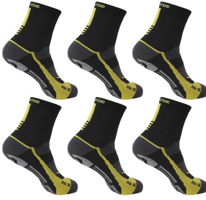 타이트엔드 싸이클링 자전거 양말 그립삭스 6P 세트, 남성용-블랙