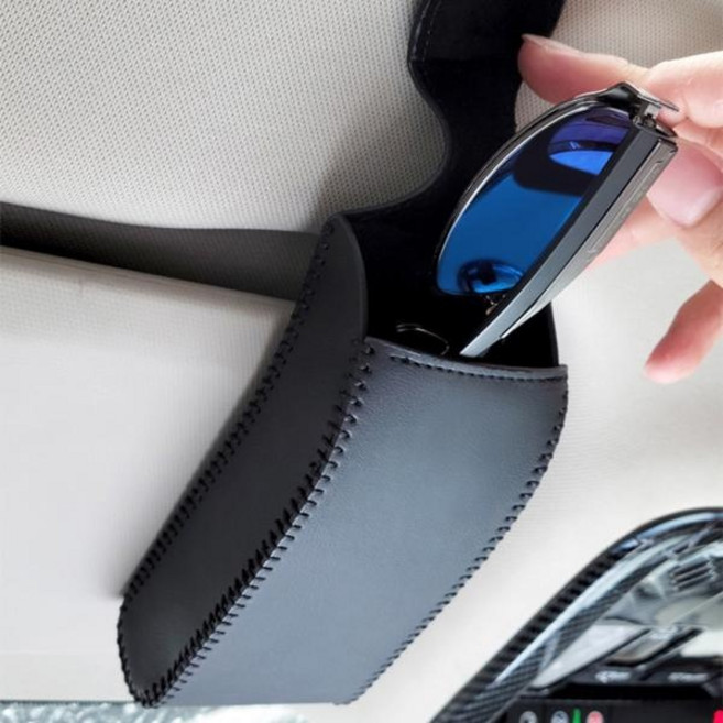 (오토크루) 오토크루 차량용 선글라스 안경 걸이 거치대 케이스 보관함, 1개, 브라운