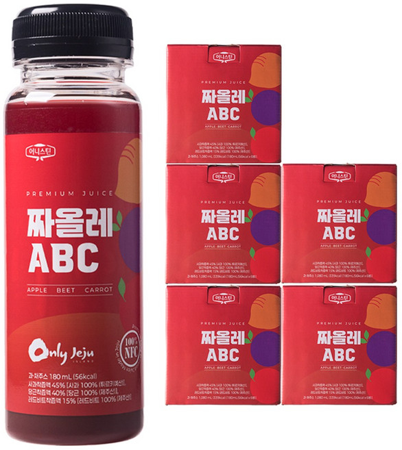어니스틴 짜올레 ABC 주스 / 물 타지 않고 원물 그대로 착즙한 냉동 주스 / 사과 제주당근 레드비트, 30개, 180ml