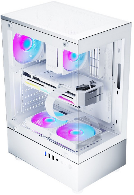 투민시스템 TA100 RGB 강화유리 (화이트) 미들타워 PC케이스