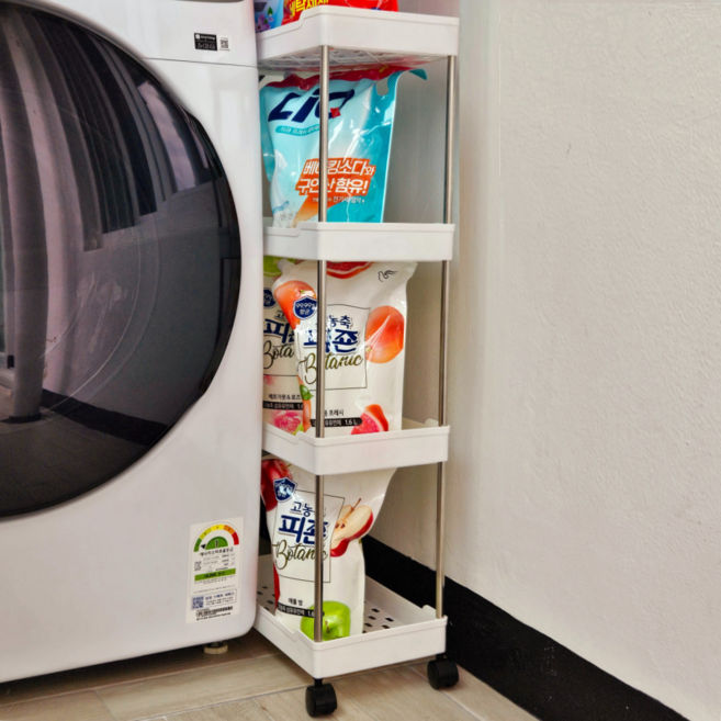 판플리 대용량 수납가능 틈새수납장, 화이트, 1개