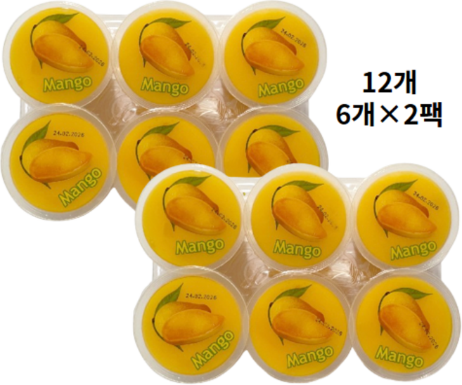 혜성식품 망고 푸딩 과일 젤리 간식, 12개, 130g