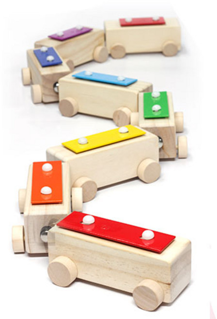 어린이실로폰 무지개 기차 실로폰 8음 세트 맥키 MACKi 유아 아기 글로켄슈필 유아악기, 8판, 1개