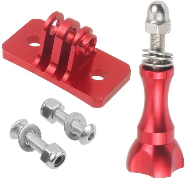 Gopro Hero 용 헬멧 고정 마운트 어댑터 13 SJcam 스포츠 액션 카메라 라이딩 레이싱 등산 스키 스카이 다, 03 Red with screw nut, 01 스카이 다이빙