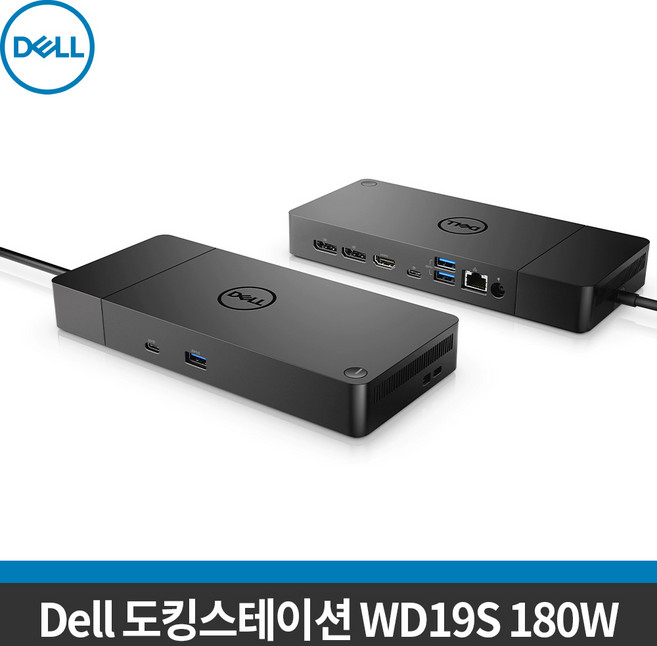 [당일출고] [DELL] 델 WD19S USB-C 노트북 도킹스테이션 /180W 어댑터 /최대 130W 전원공급 /4K /멀티허브/타입C 독, 1개, 검정