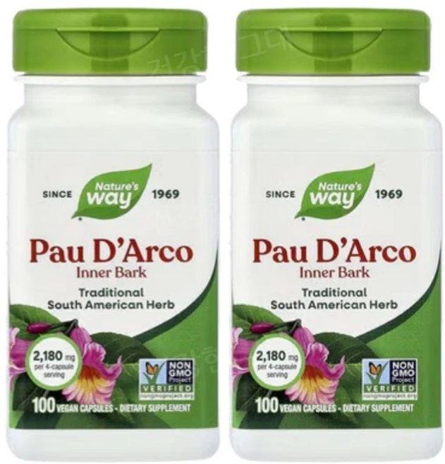 네이처스웨이 포다르코 타히보 2180mg 100캡슐 2개 타베트리 타이보 PauDArco, 100정 - 쿠팡