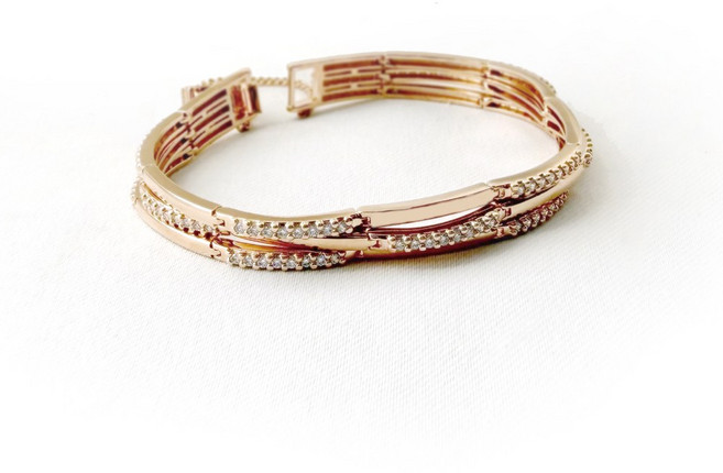 토모 스트라이프 심플 여름 기본 아이템 로즈골드 팔찌