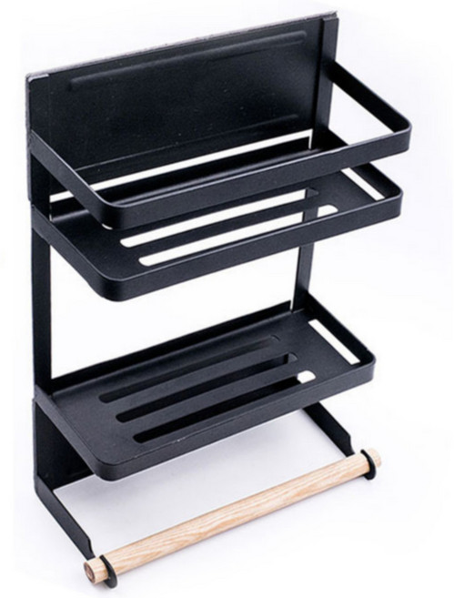 감성팩토리 냉장고 자석 선반, 1개, 블랙