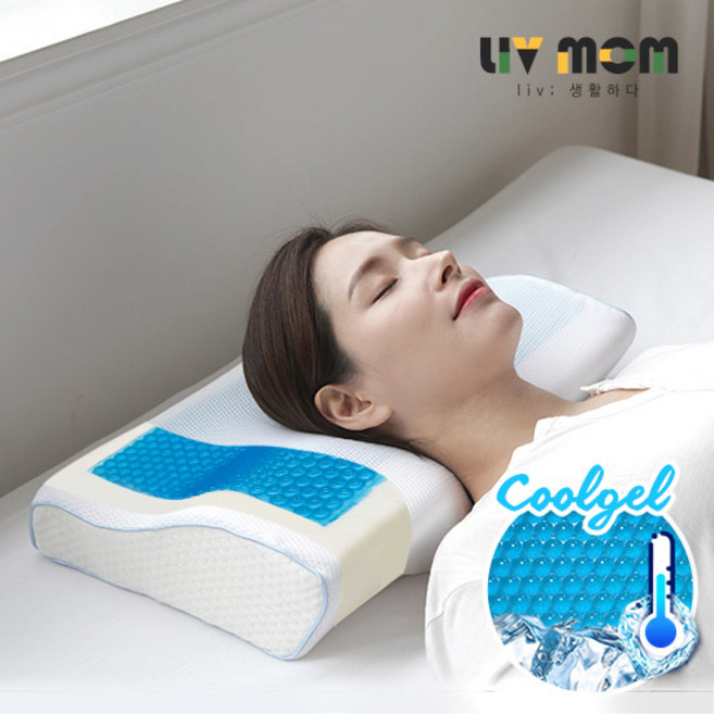 [리브맘]쿨젤 3D매쉬 메모리폼 경추베개, 단품