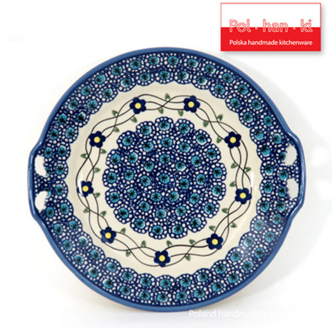 폴란드그릇 폴핸키 트레이접시 / 플레이팅접시, 블루마린, 1개