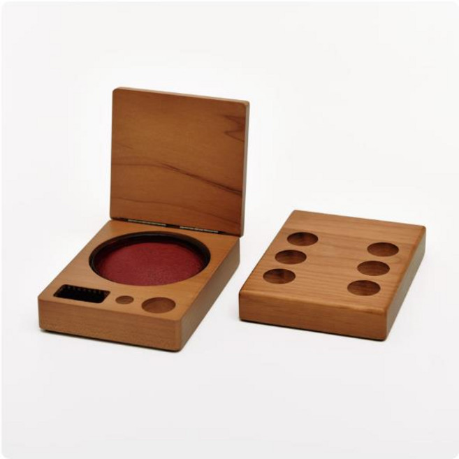 원목 2단 인주함 인주함+인주꽂이 매표인주, 1개