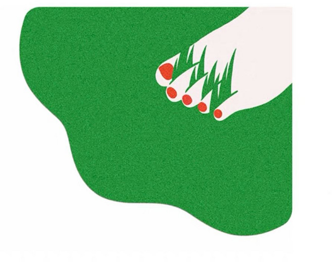 그린 잔디 모서리 침대옆 밟기