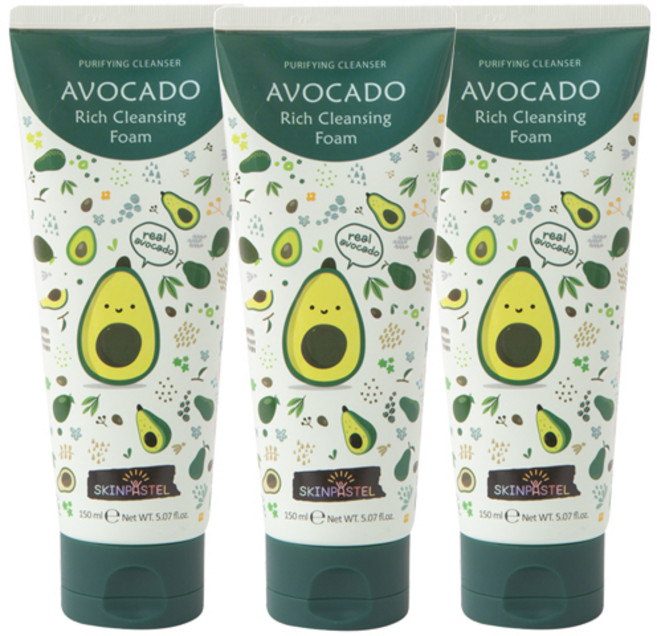 [ skinpastel ] 스킨파스텔 아보카도 리치 클렌징 폼 150ml (총3개), 3개