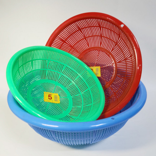 네오플 원형소쿠리 10호~14호 3가지색상 2개세트, 적색