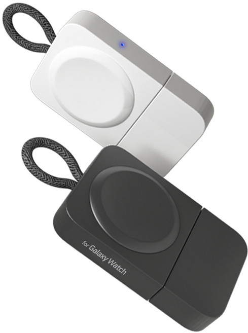 스위스맥로이드 갤럭시워치전용 휴대용 도킹형 고속 2.5W USB 무선충전기 V20, 1개, 화이트