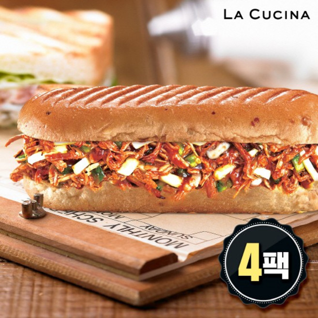 바비큐 풀드포크 파니니 125g 4팩, 없음, 4개