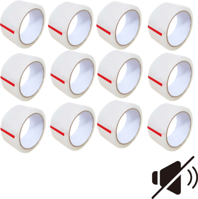완전 무소음 OPP 투명 박스테이프 60mic 48mm, 12개, 80m